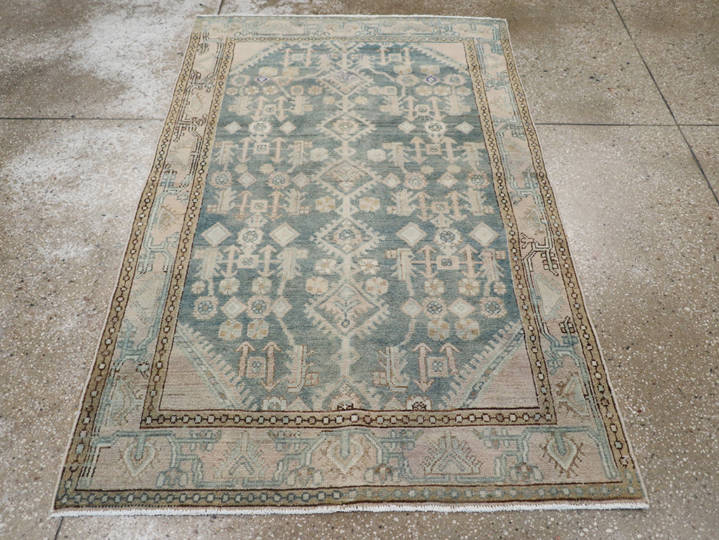 Vintage Persian Malayer Throw Rug, No.32856 - Galerie Shabab