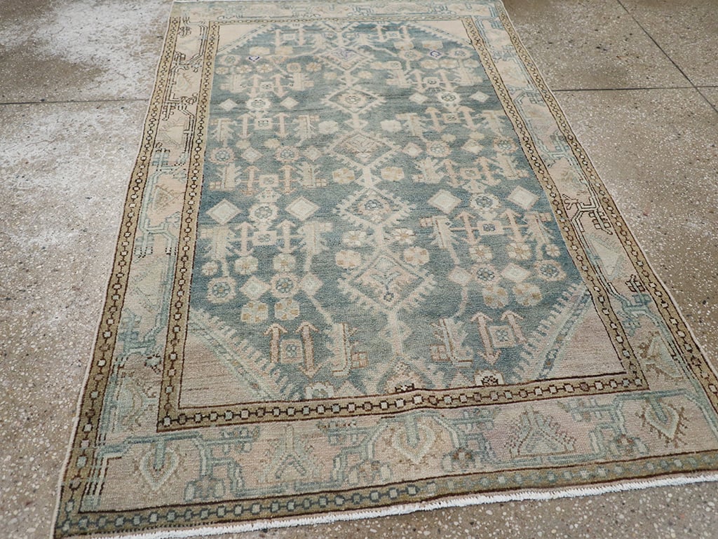 Vintage Persian Malayer Throw Rug, No.32856 - Galerie Shabab