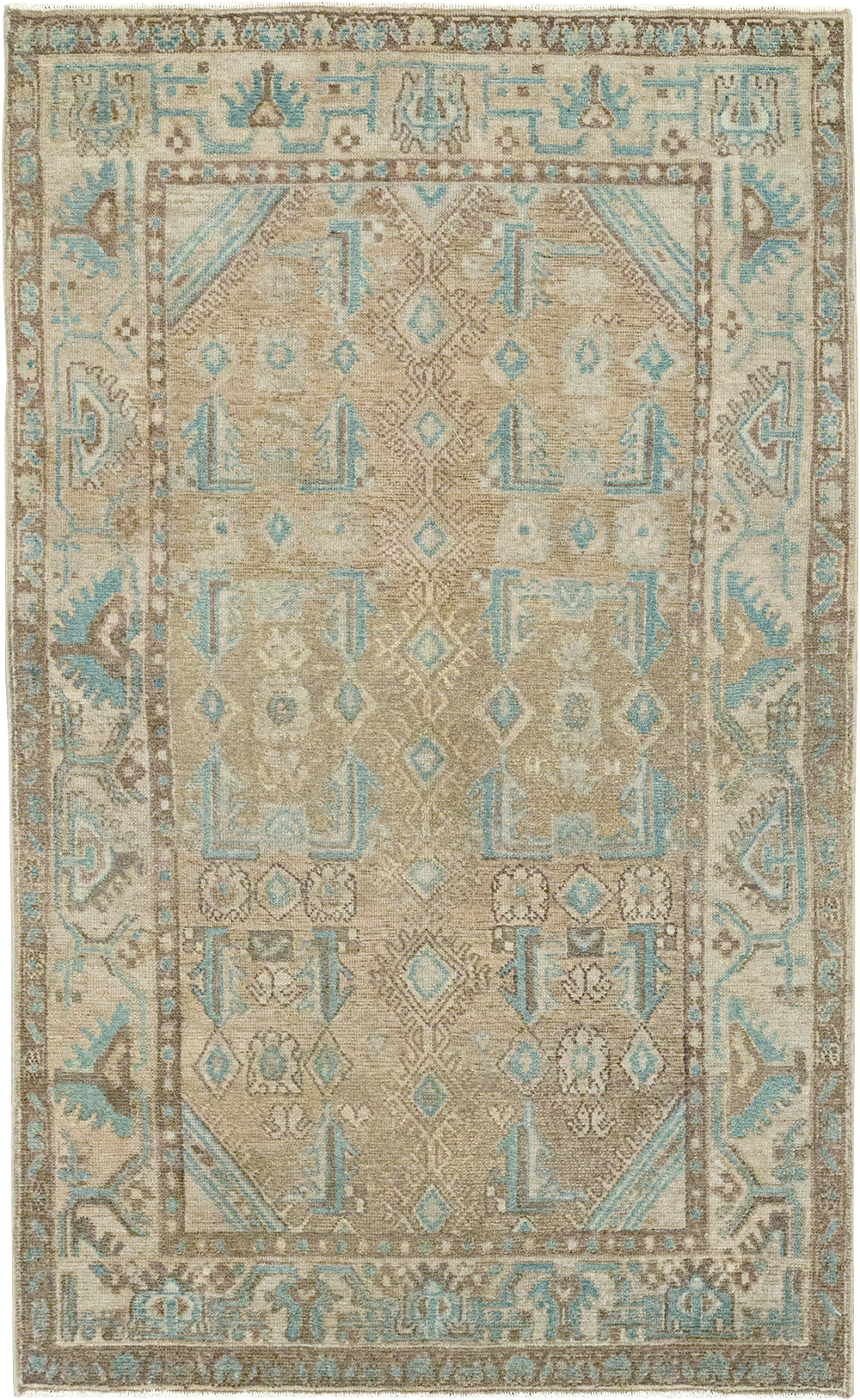 Vintage Persian Malayer Throw Rug, No.32893 - Galerie Shabab