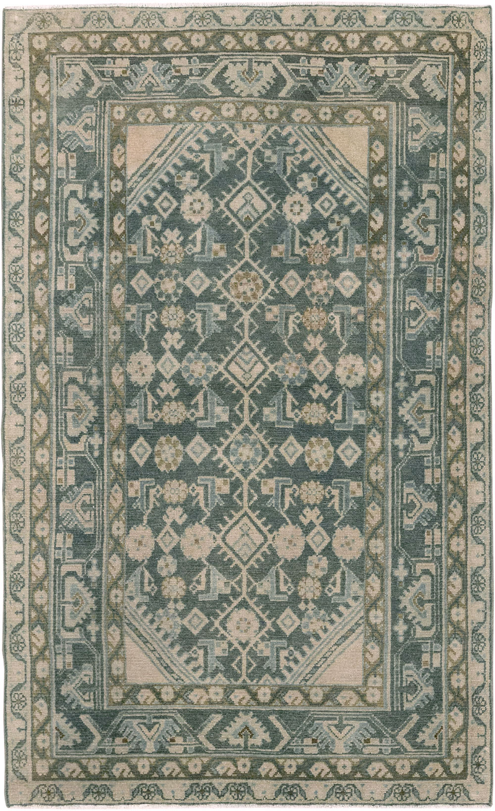 Vintage Persian Malayer Throw Rug, No.32894 - Galerie Shabab