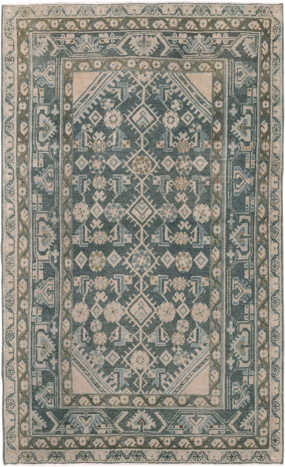 Vintage Persian Malayer Throw Rug, No.32894 - Galerie Shabab