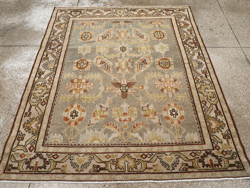 Vintage Persian Malayer Throw Rug, No.32897 - Galerie Shabab