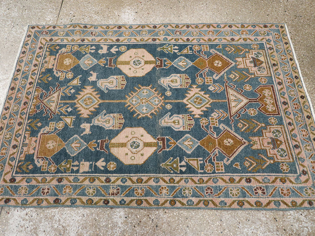 Vintage Persian Malayer Throw Rug, No.32901 - Galerie Shabab