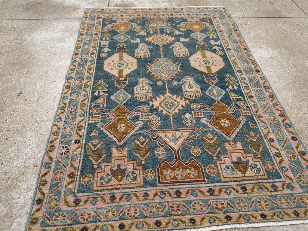 Vintage Persian Malayer Throw Rug, No.32901 - Galerie Shabab