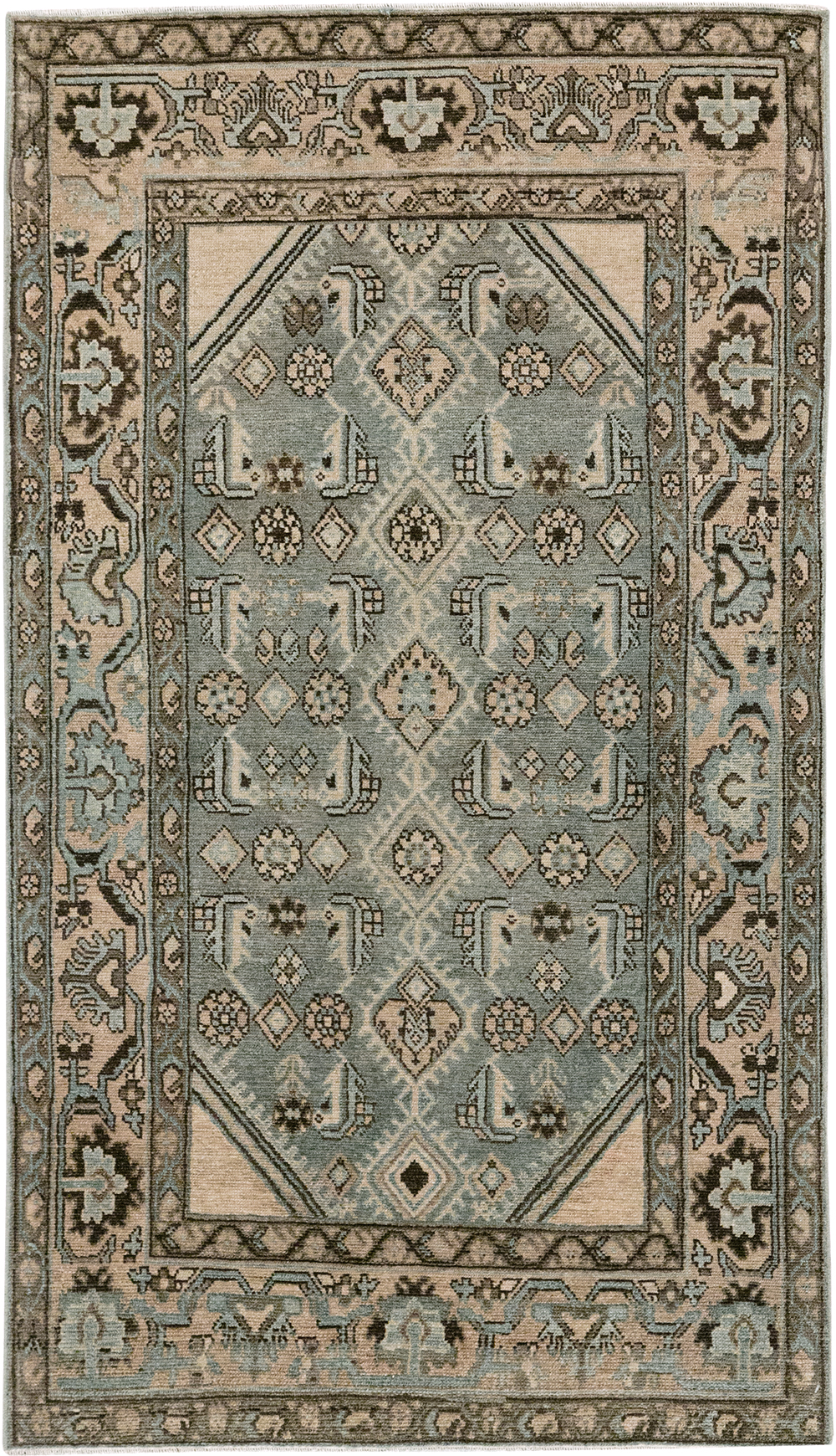 Vintage Persian Malayer Throw Rug, No.32902 - Galerie Shabab