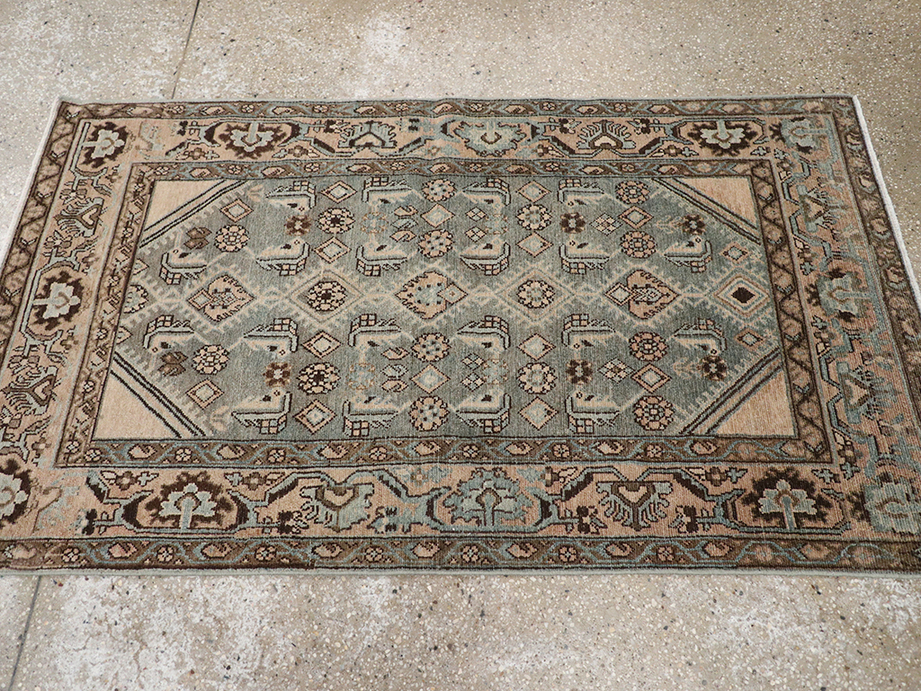 Vintage Persian Malayer Throw Rug, No.32902 - Galerie Shabab