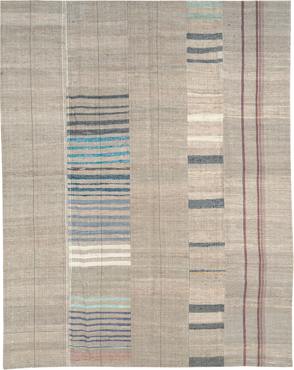 Vintage Turkish Flatweave Room Size Carpet, No.32920 - Galerie Shabab