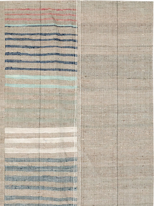 Vintage Turkish Flatweave Room Size Carpet, No.32920 - Galerie Shabab