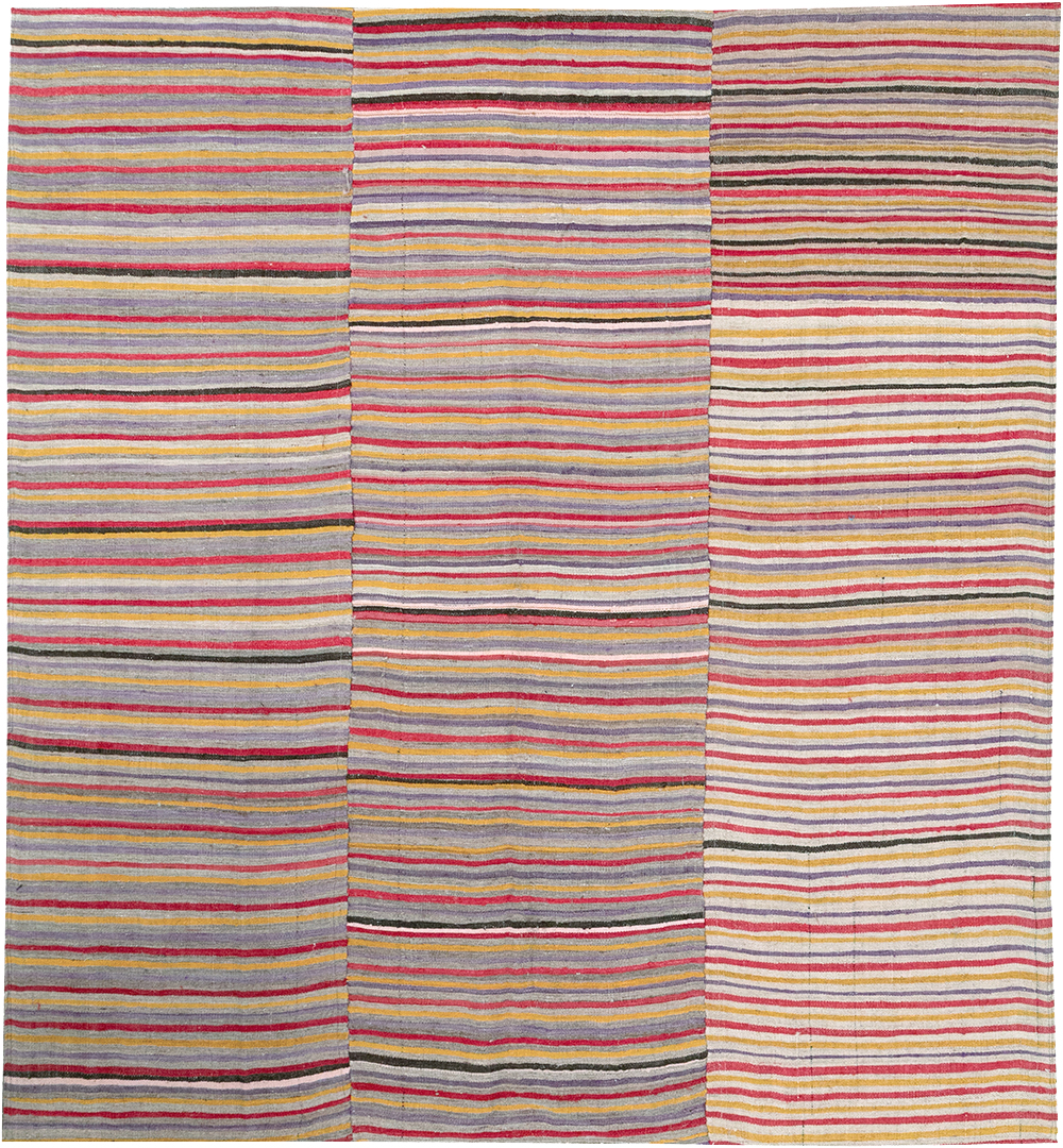 Vintage Persian Flatweave Kilim Square Accent Rug (Pair: 2 of 2), No.32921 - Galerie Shabab