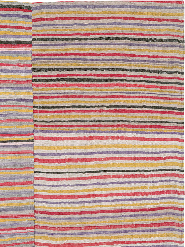 Vintage Persian Flatweave Kilim Square Accent Rug (Pair: 2 of 2), No.32921 - Galerie Shabab