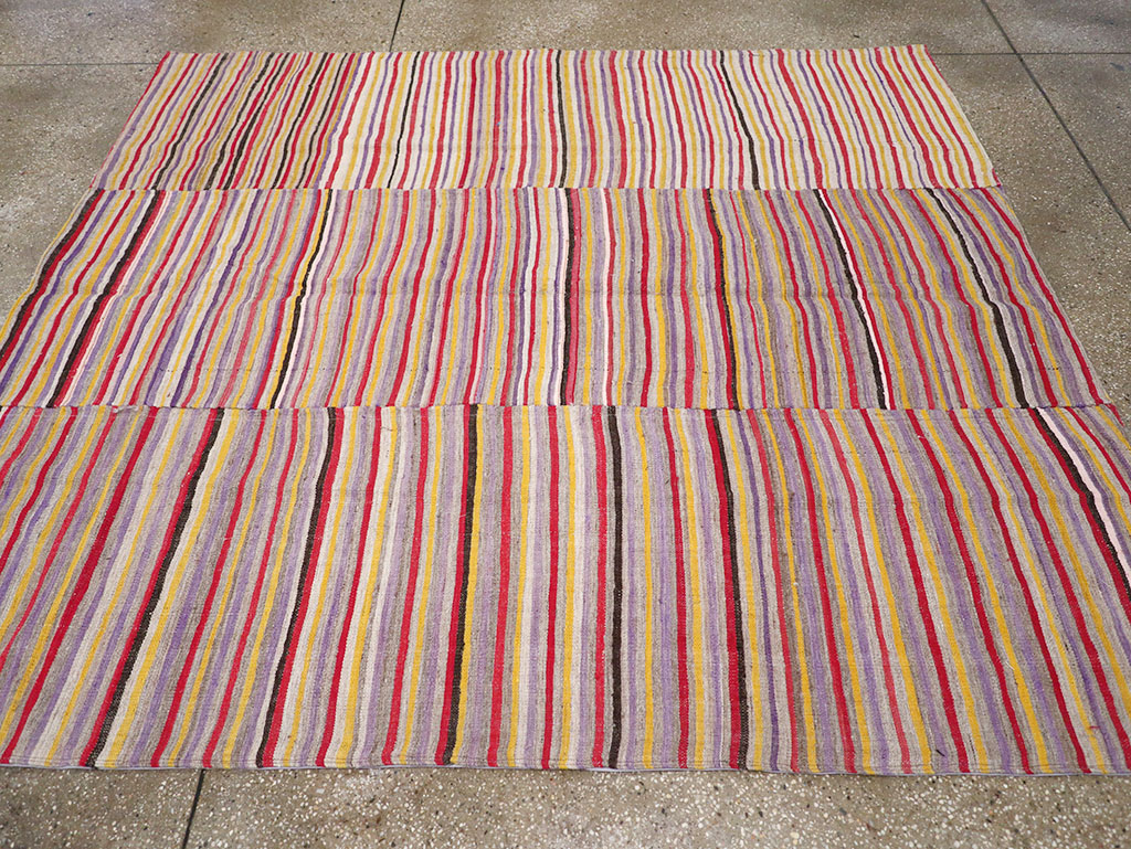 Vintage Persian Flatweave Kilim Square Accent Rug (Pair: 2 of 2), No.32921 - Galerie Shabab