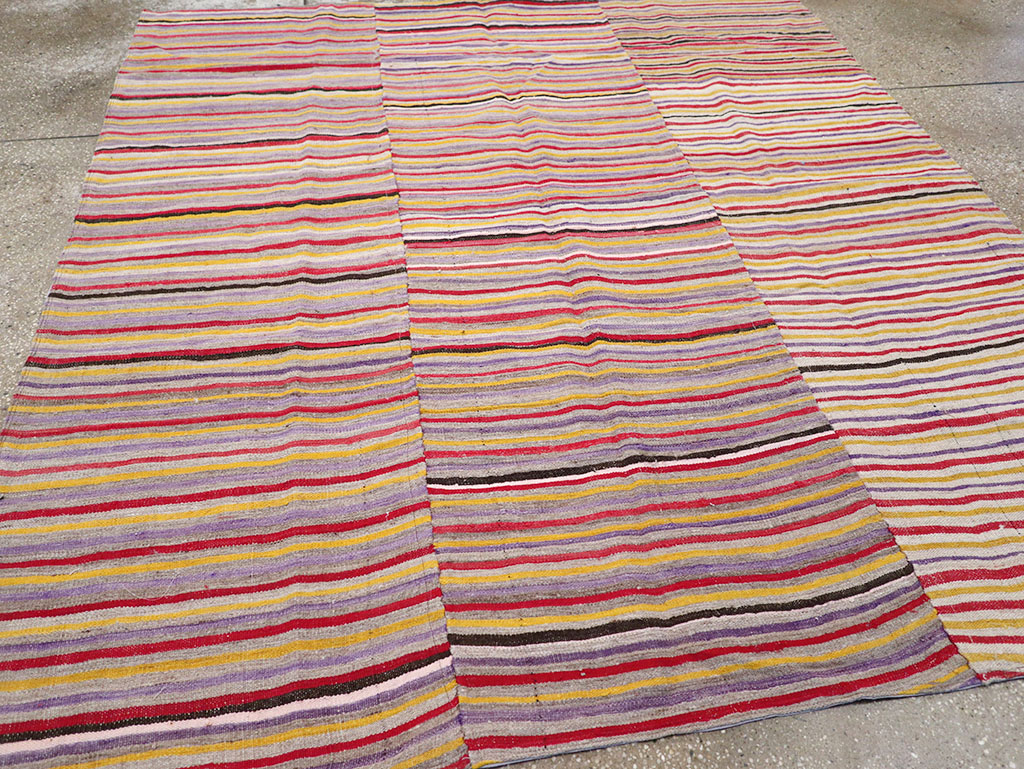 Vintage Persian Flatweave Kilim Square Accent Rug (Pair: 2 of 2), No.32921 - Galerie Shabab