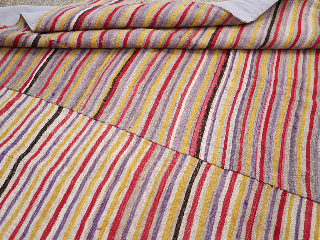 Vintage Persian Flatweave Kilim Square Accent Rug (Pair: 2 of 2), No.32921 - Galerie Shabab