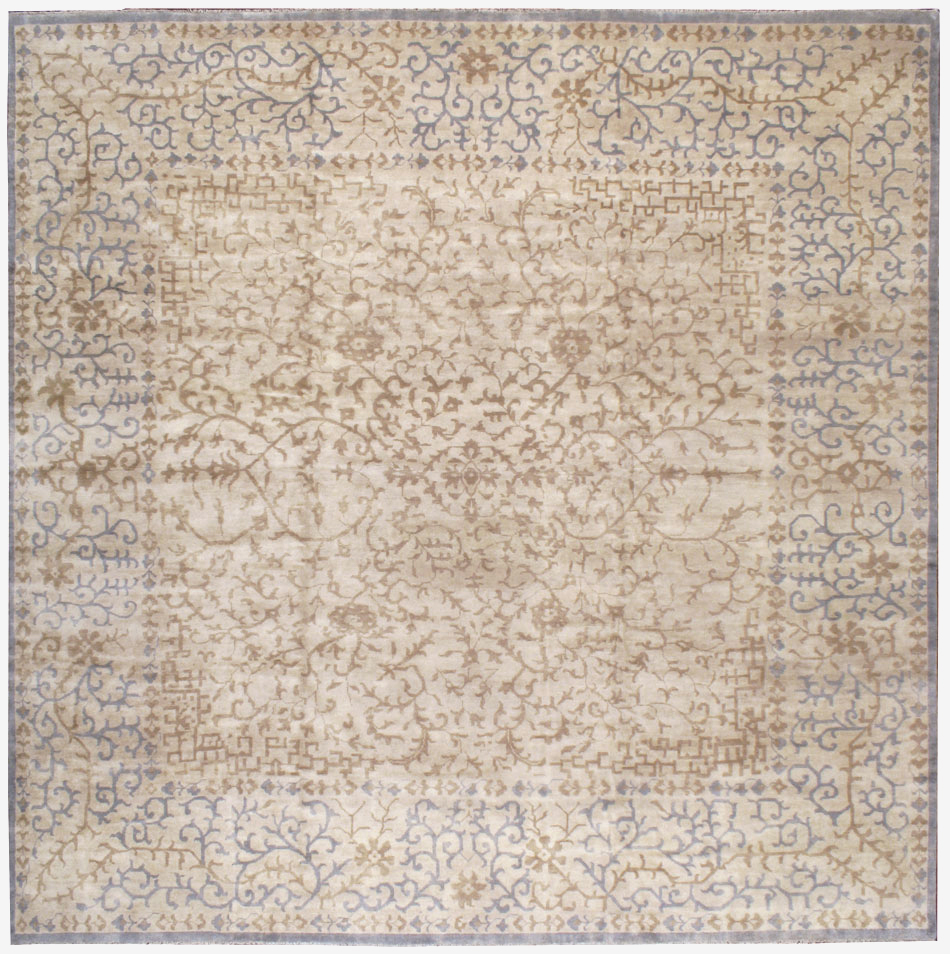 Modern Indian Khotan Large Square Room Size Carpet, No.32928 - Galerie Shabab