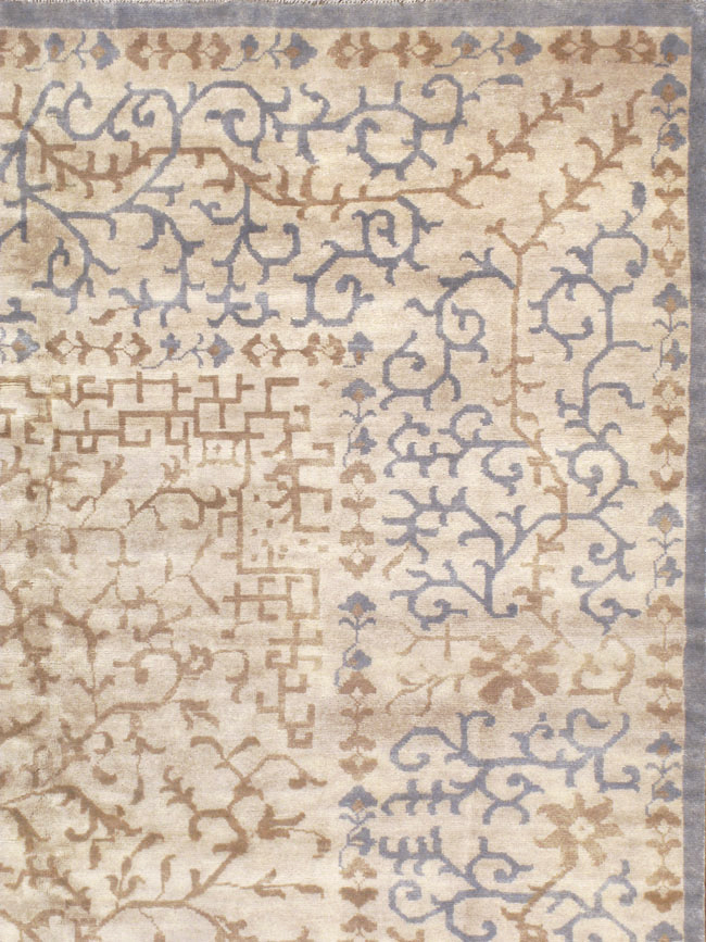 Modern Indian Khotan Large Square Room Size Carpet, No.32928 - Galerie Shabab