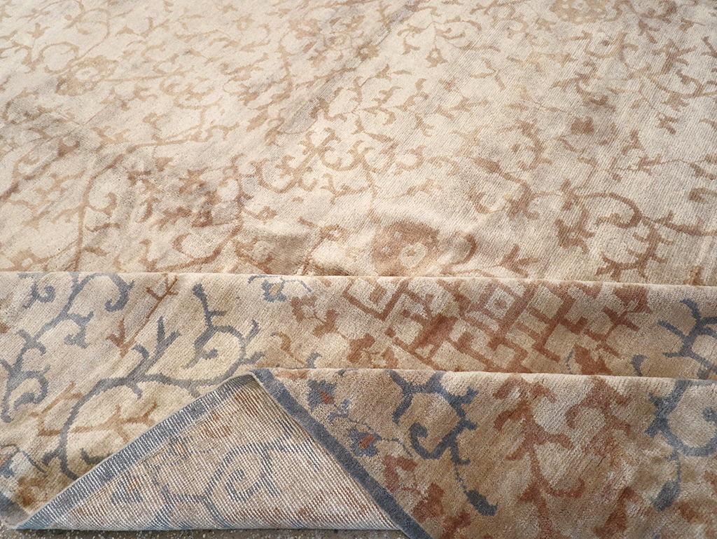 Modern Indian Khotan Large Square Room Size Carpet, No.32928 - Galerie Shabab
