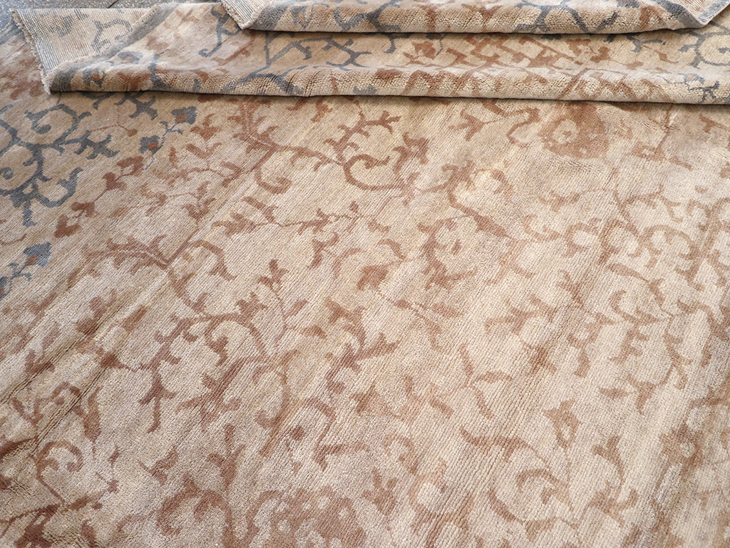 Modern Indian Khotan Large Square Room Size Carpet, No.32928 - Galerie Shabab