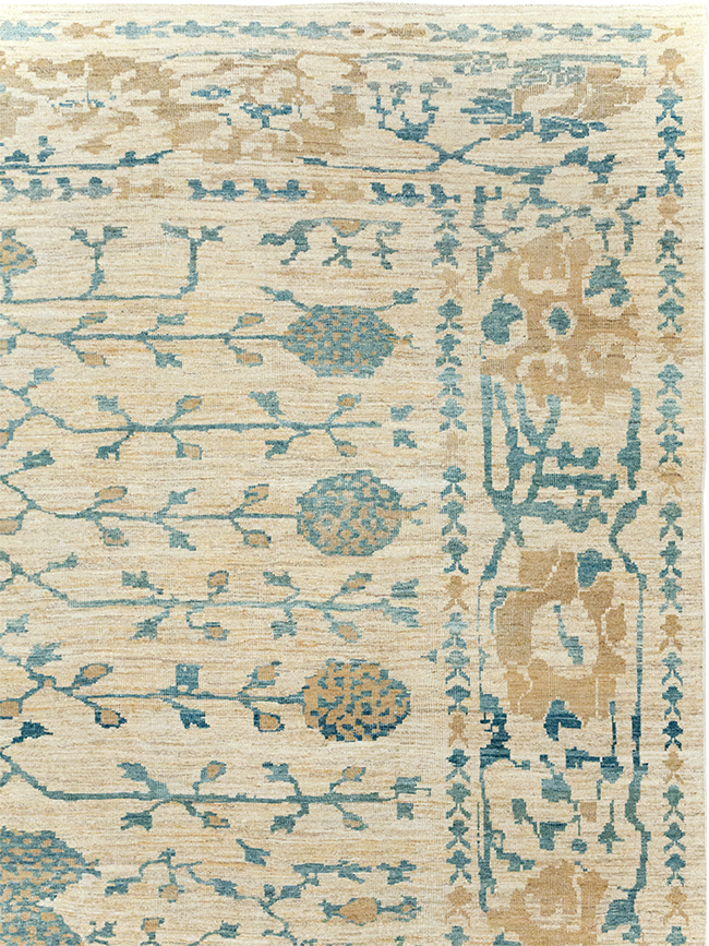 Khotan Inspired Persian Sultanabad Large Square Room Size Carpet, No.32930 - Galerie Shabab