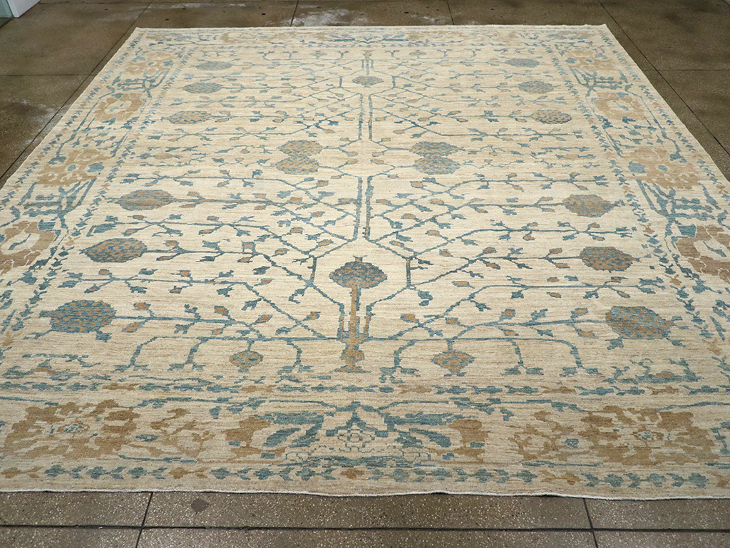 Khotan Inspired Persian Sultanabad Large Square Room Size Carpet, No.32930 - Galerie Shabab