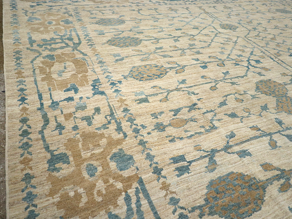 Khotan Inspired Persian Sultanabad Large Square Room Size Carpet, No.32930 - Galerie Shabab