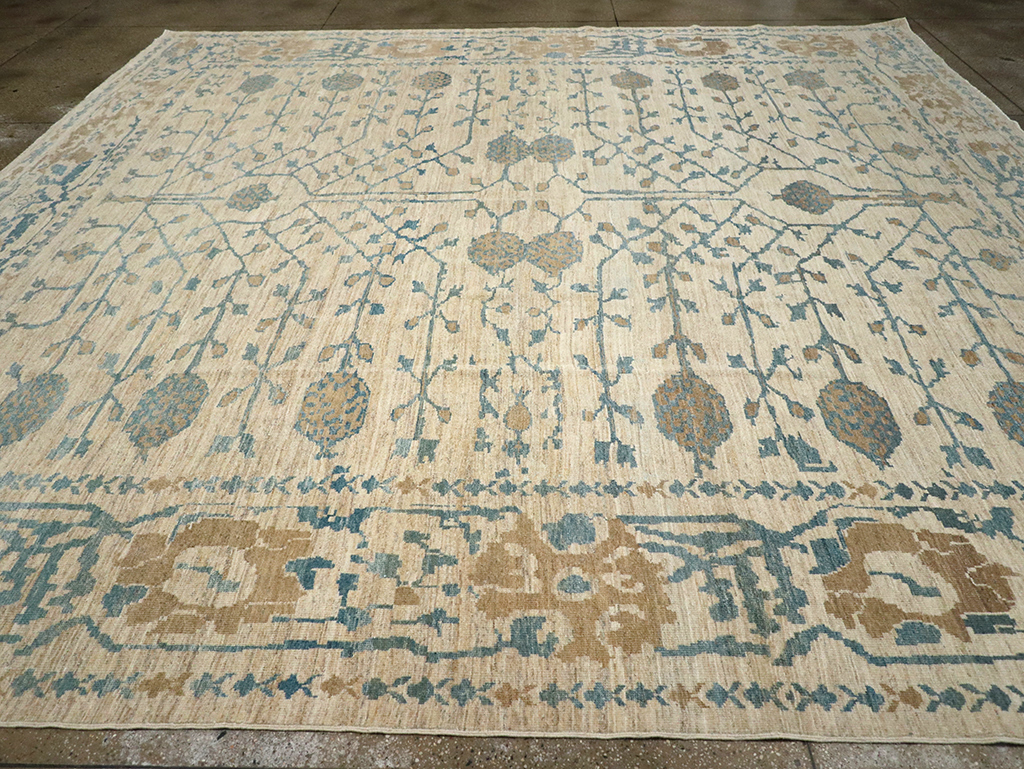 Khotan Inspired Persian Sultanabad Large Square Room Size Carpet, No.32930 - Galerie Shabab