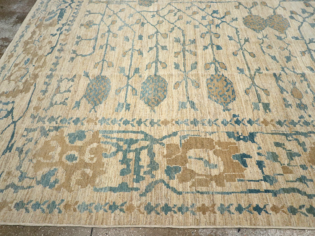 Khotan Inspired Persian Sultanabad Large Square Room Size Carpet, No.32930 - Galerie Shabab