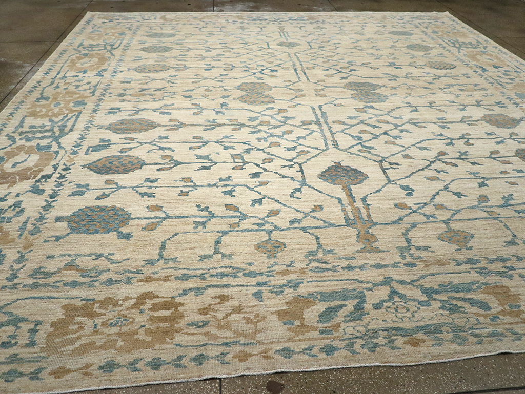 Khotan Inspired Persian Sultanabad Large Square Room Size Carpet, No.32930 - Galerie Shabab