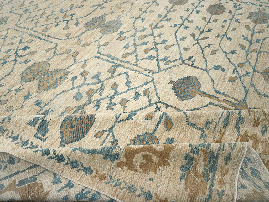 Khotan Inspired Persian Sultanabad Large Square Room Size Carpet, No.32930 - Galerie Shabab