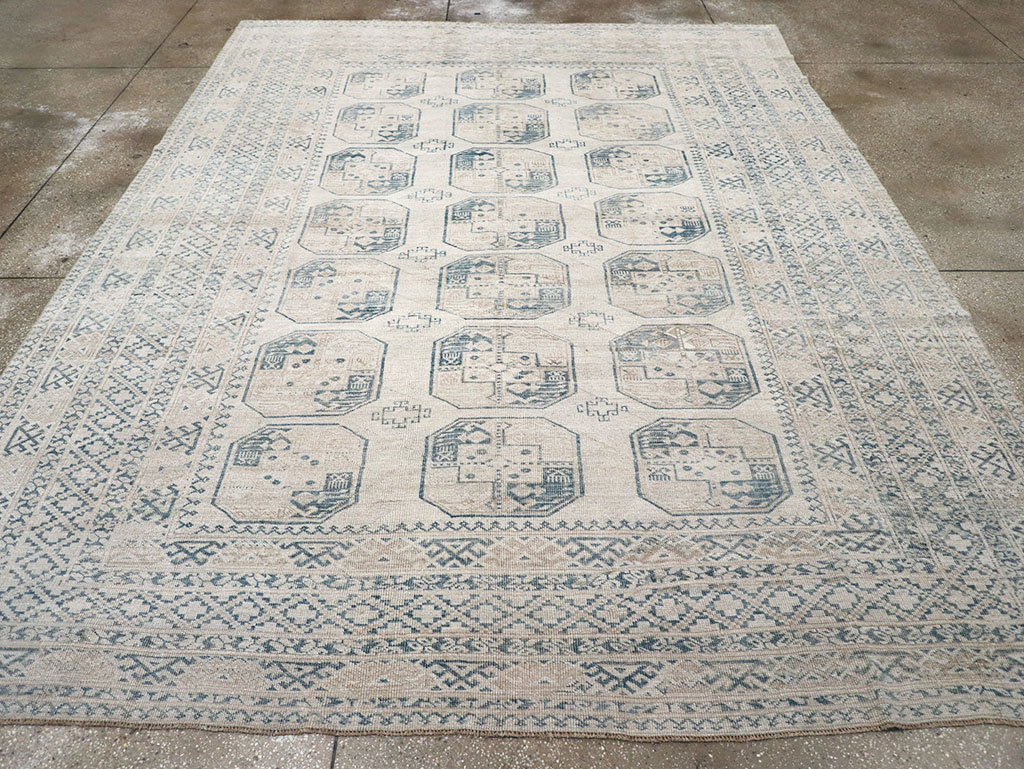 Vintage Central Asian Turkoman Room Size Carpet, No.32945 - Galerie Shabab