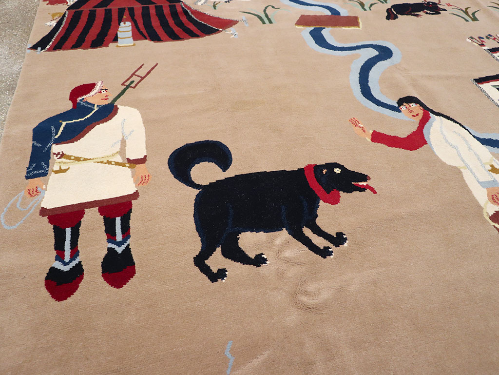 Modern Tibetan Pictorial Room Size Carpet, No.32957 - Galerie Shabab