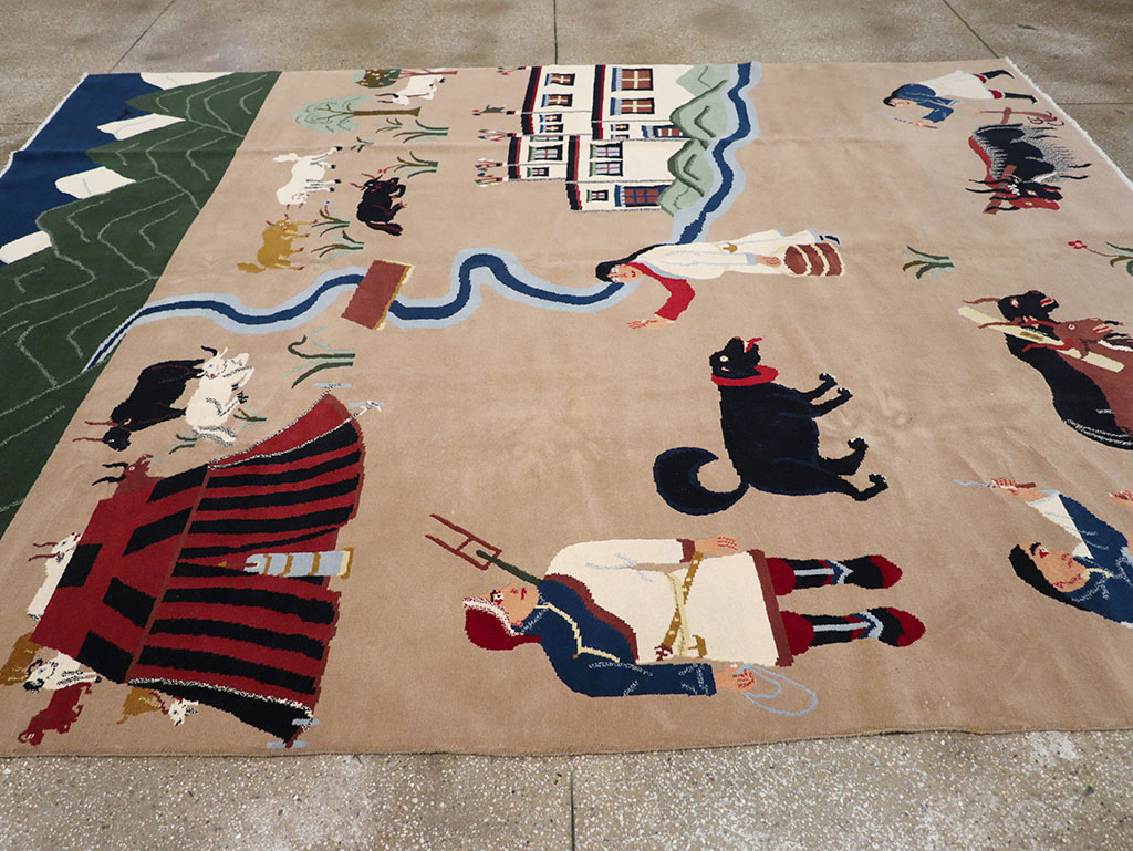 Modern Tibetan Pictorial Room Size Carpet, No.32957 - Galerie Shabab