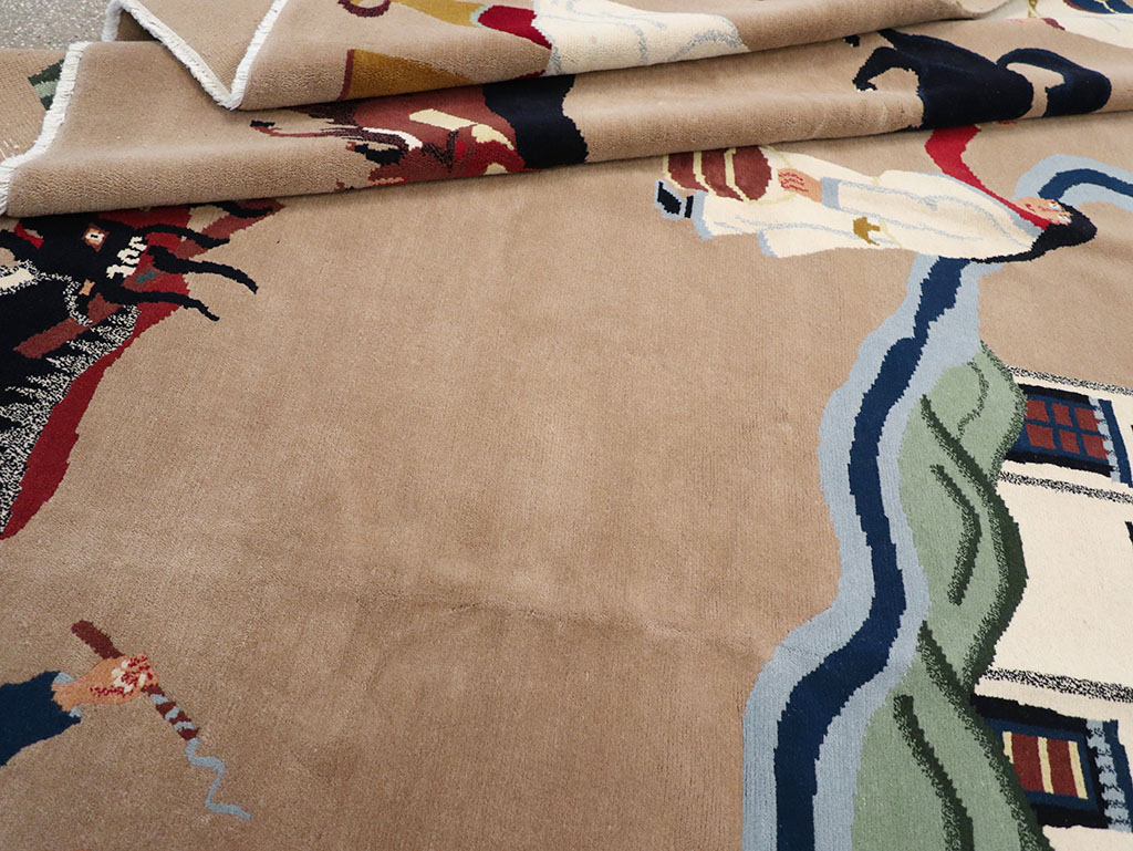 Modern Tibetan Pictorial Room Size Carpet, No.32957 - Galerie Shabab