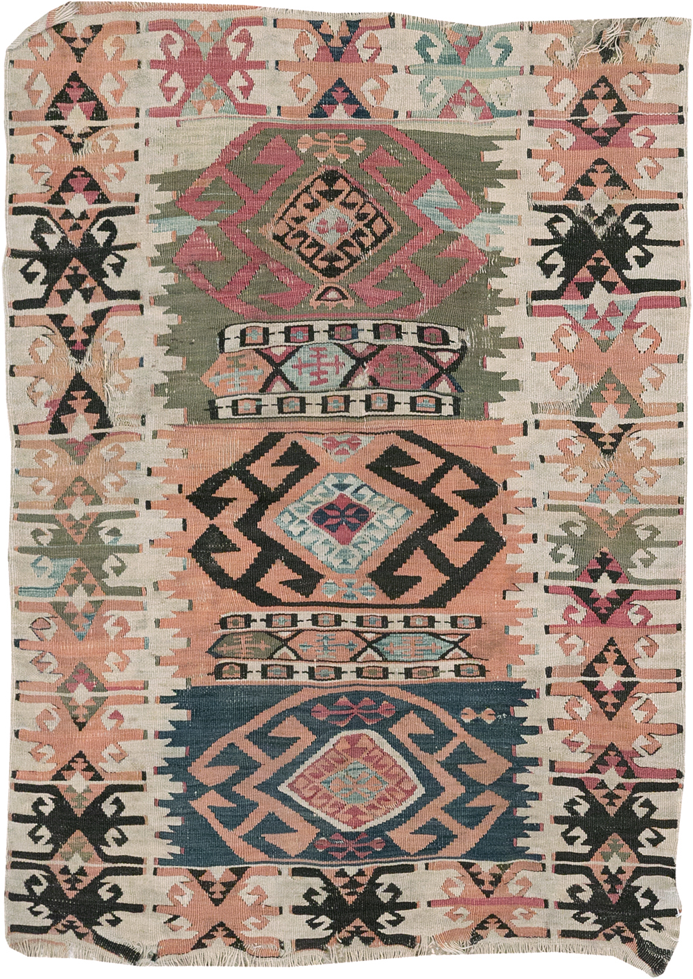 Vintage Turkish Flatweave Kilim Throw Rug, No.32961 - Galerie Shabab