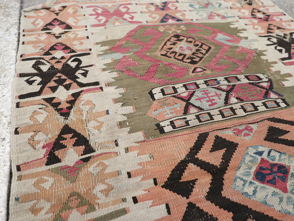 Vintage Turkish Flatweave Kilim Throw Rug, No.32961 - Galerie Shabab