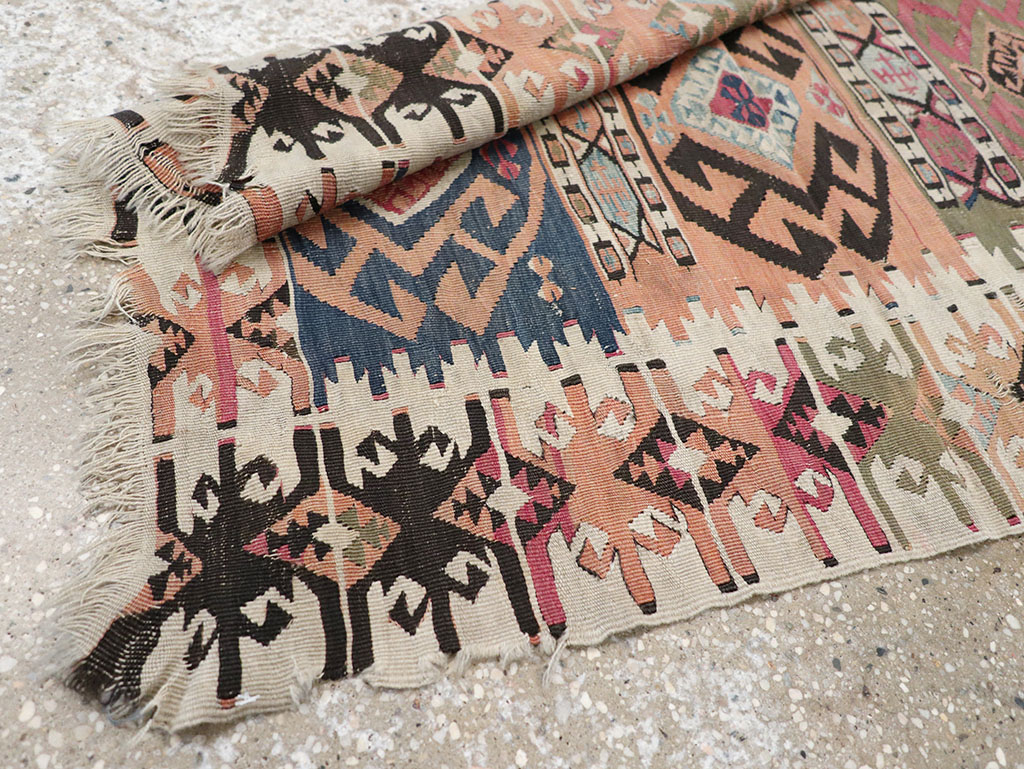 Vintage Turkish Flatweave Kilim Throw Rug, No.32961 - Galerie Shabab
