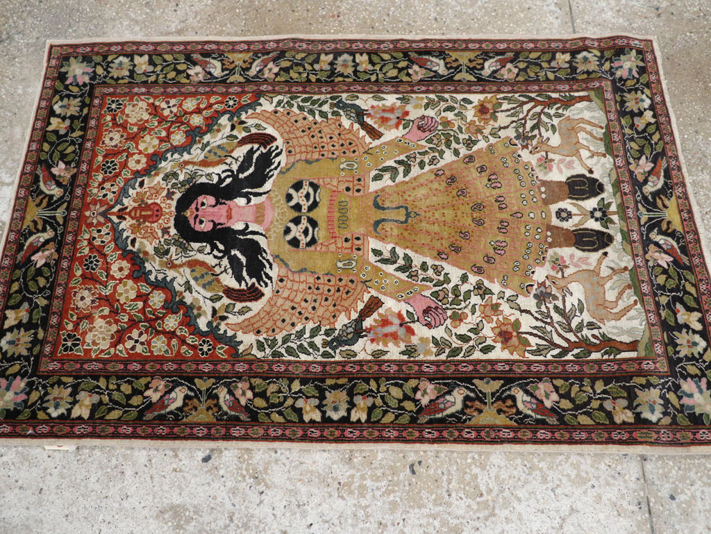Vintage Indian Pictorial Rug, No.32966 - Galerie Shabab