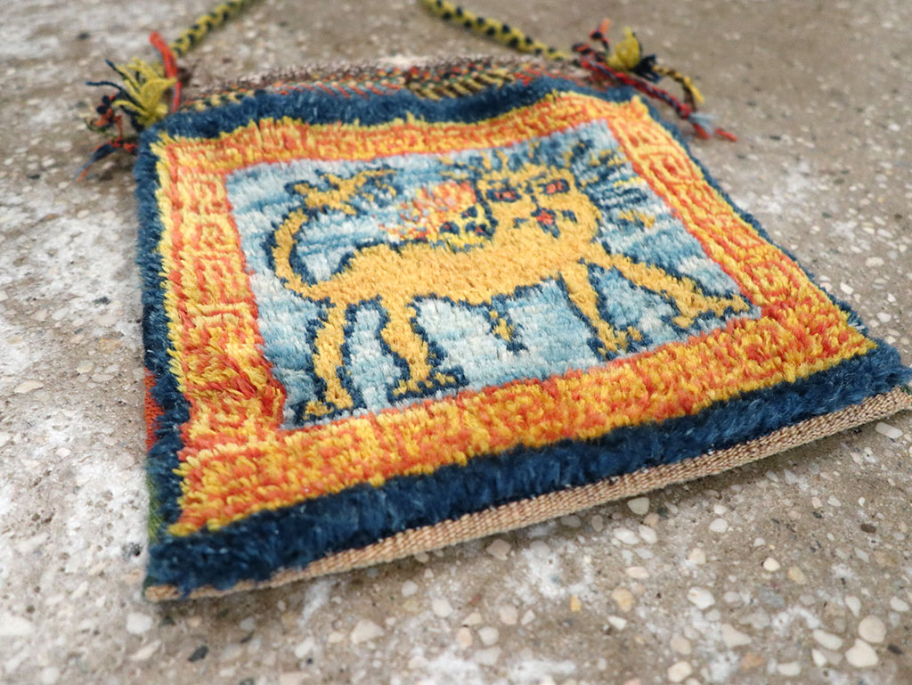 Vintage Persian Gabbeh Pictorial Bag, No.32967 - Galerie Shabab