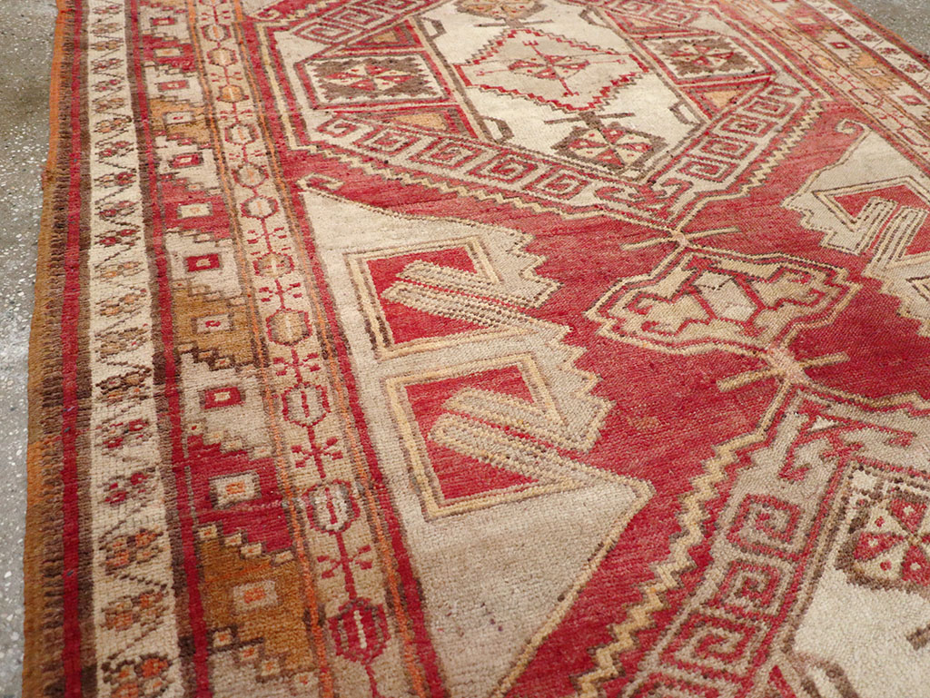Vintage Turkish Anatolian Wide Gallery Runner, No.32969 - Galerie Shabab