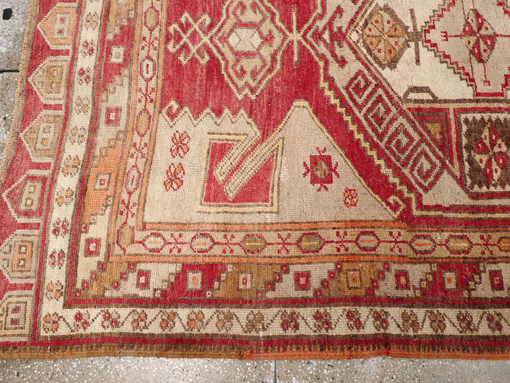 Vintage Turkish Anatolian Wide Gallery Runner, No.32969 - Galerie Shabab