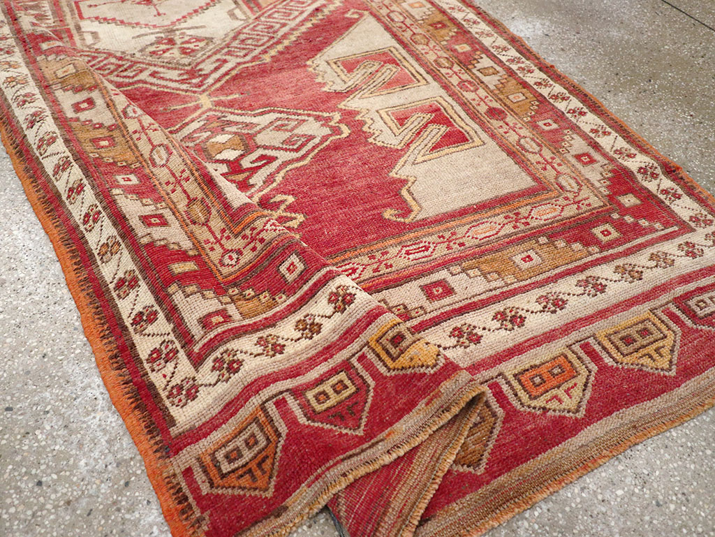 Vintage Turkish Anatolian Wide Gallery Runner, No.32969 - Galerie Shabab