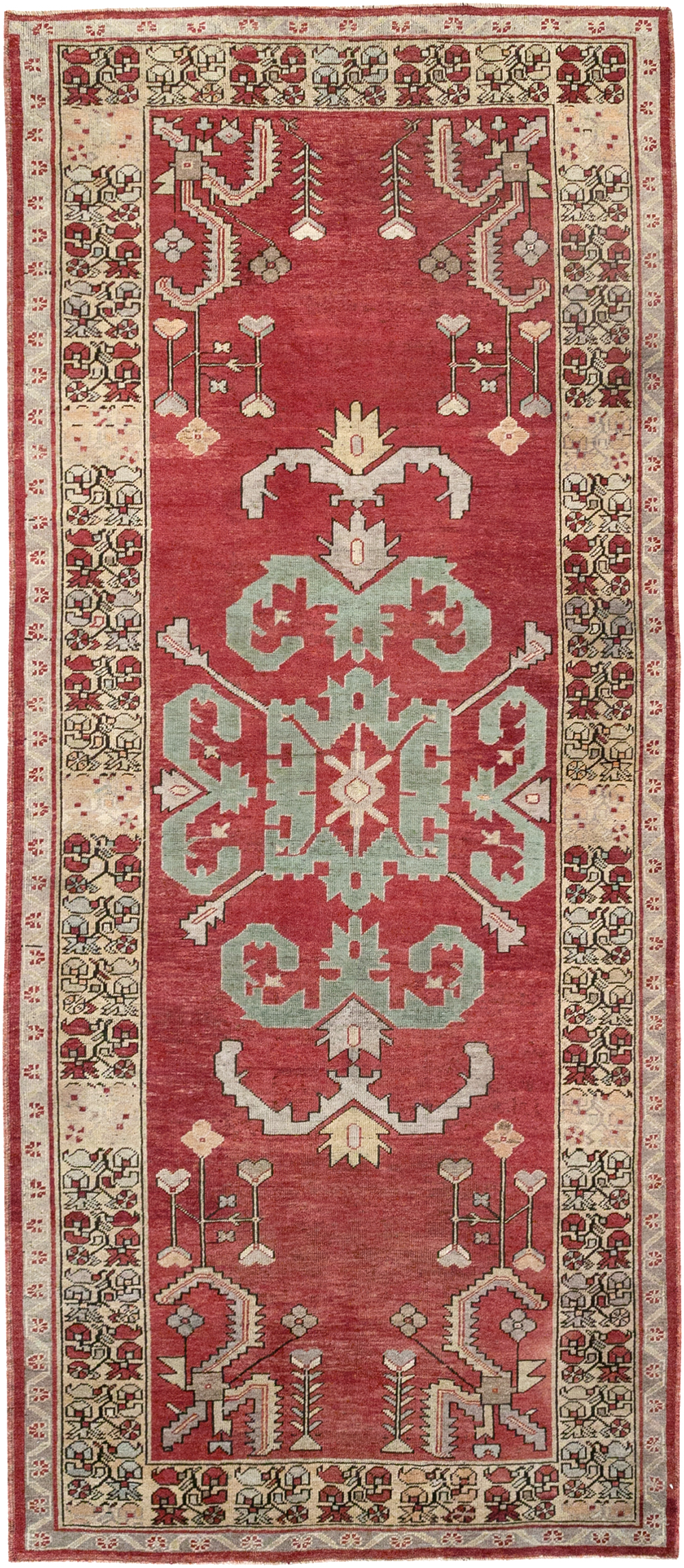 Vintage Turkish Anatolian Wide Gallery Runner, No.32975 - Galerie Shabab