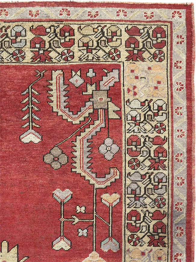 Vintage Turkish Anatolian Wide Gallery Runner, No.32975 - Galerie Shabab