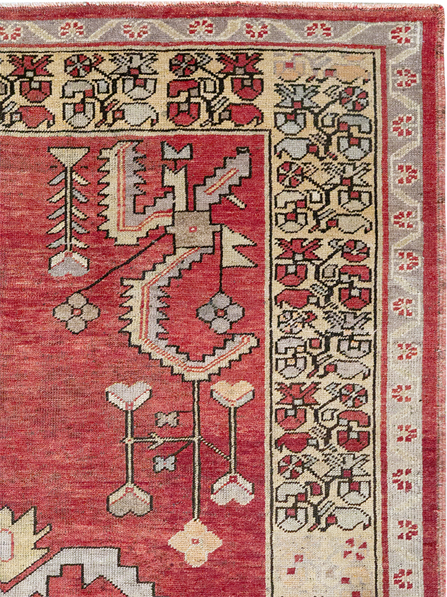 Vintage Turkish Anatolian Wide Gallery Runner, No.32975 - Galerie Shabab