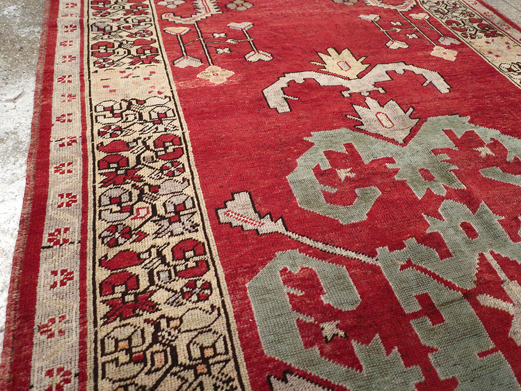 Vintage Turkish Anatolian Wide Gallery Runner, No.32975 - Galerie Shabab