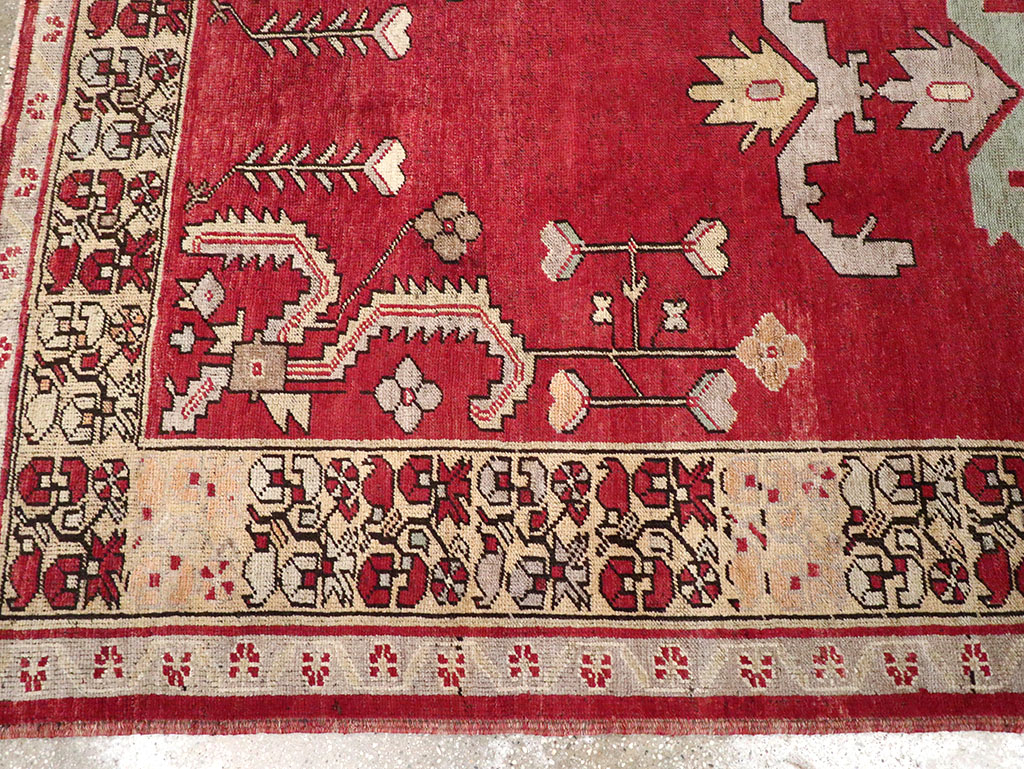 Vintage Turkish Anatolian Wide Gallery Runner, No.32975 - Galerie Shabab