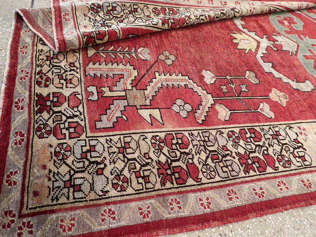 Vintage Turkish Anatolian Wide Gallery Runner, No.32975 - Galerie Shabab