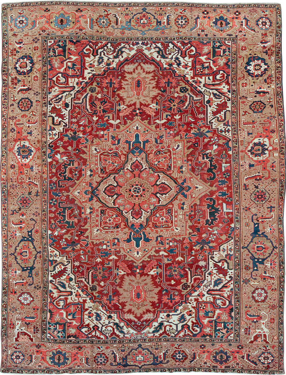 Antique Persian Heriz Room Size Carpet, No.33008 - Galerie Shabab