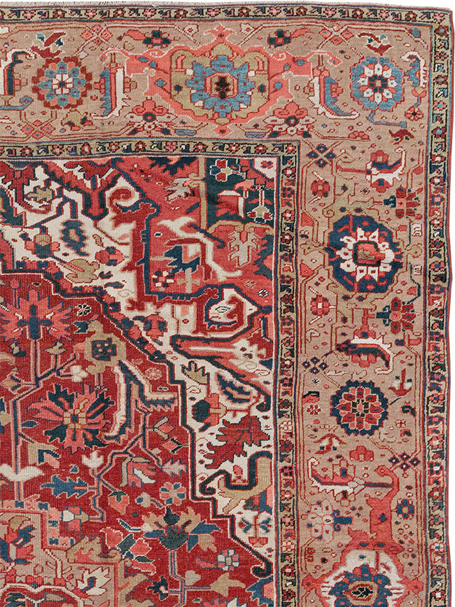 Antique Persian Heriz Room Size Carpet, No.33008 - Galerie Shabab