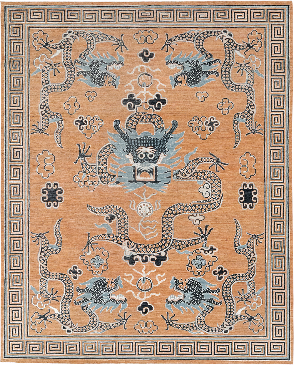 Modern East Turkestan Dragon Khotan Pictorial Room Size Carpet, No.33010 - Galerie Shabab