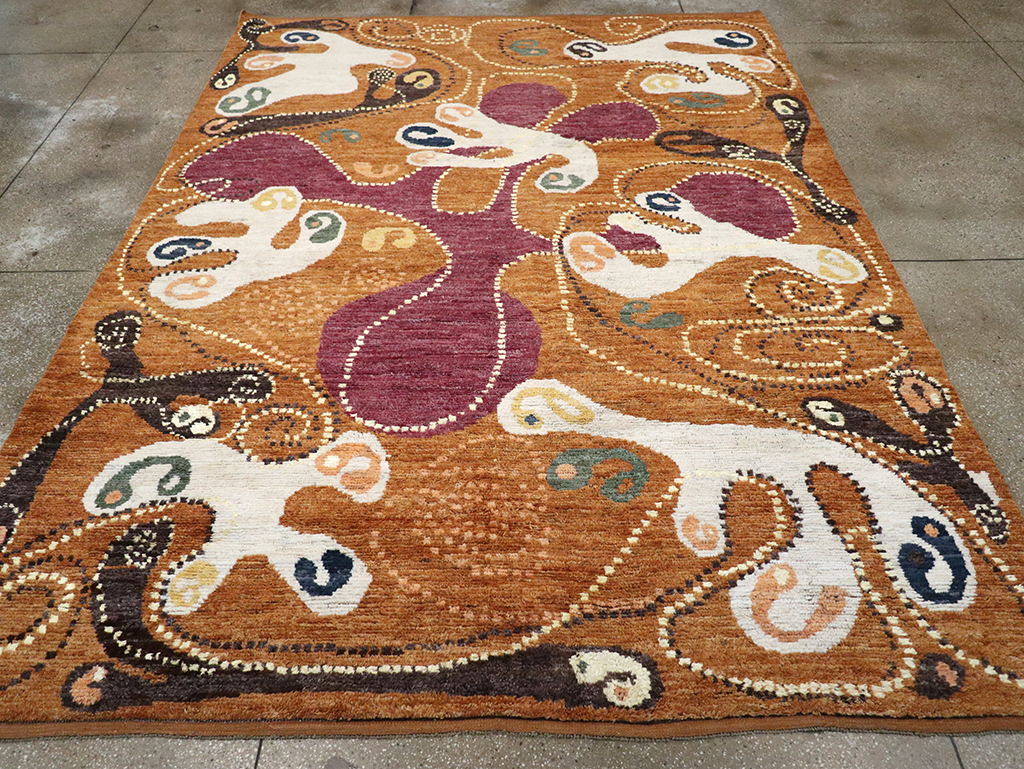 Modern Turkish Art Deco Room Size Carpet, No.33011 - Galerie Shabab